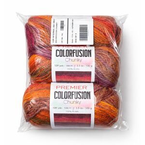 NEW Lot of 3 Premier Colorfusion Chunky Yarn, Bulky Acrylic, Autumn Sky